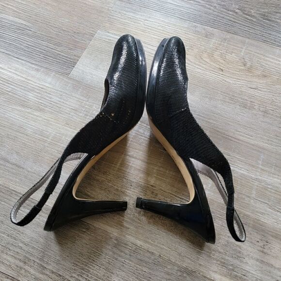 Anne Klein Wylie black Size 7.5 leather pumps heels - Picture 4 of 6
